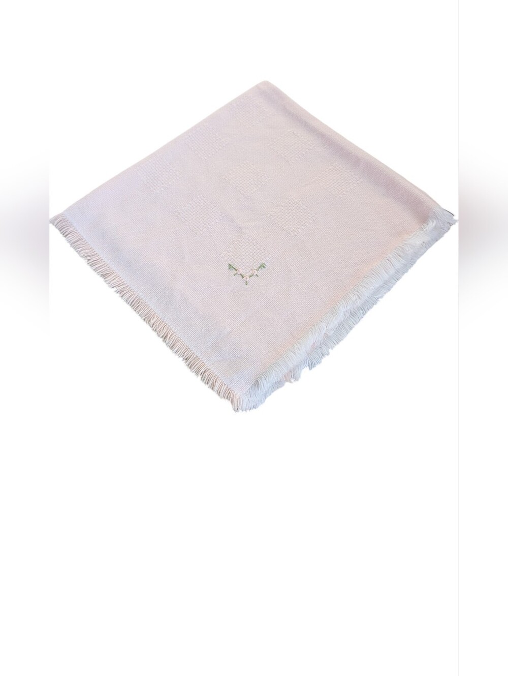 Vintage, Churchill Hand Woven Pale Pink Embroidered Baby Blanket